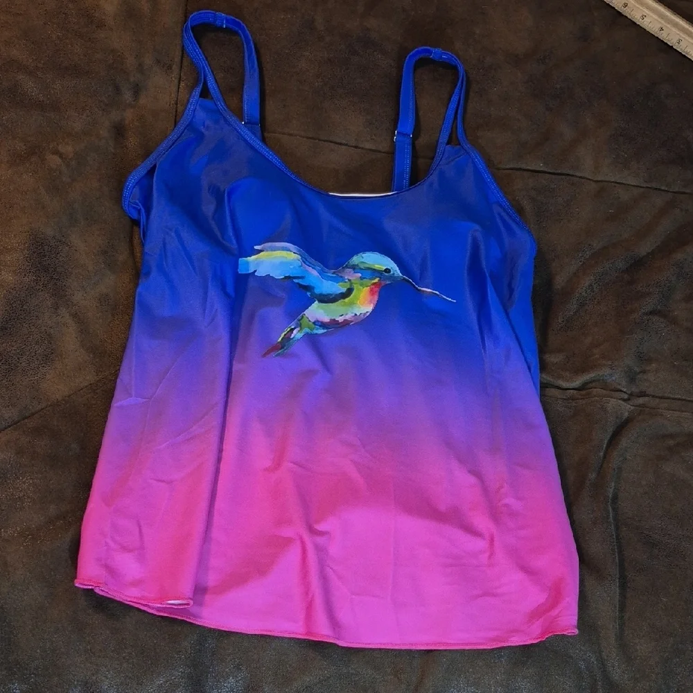 Blue and Pink NWOT Gradient Swim Suit with Ombré Effect. - Picture 5 of 11